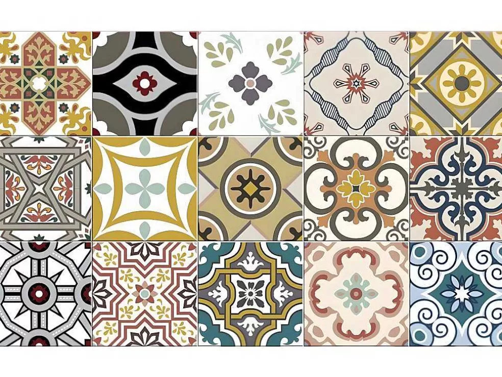 OZAIA Tapete De Cozinha Em Vinil Efeito Mosaico Hidraulico Rica - 49,5X83 Cm - Multicolor* Acessórios E Arrumação De Cozinha