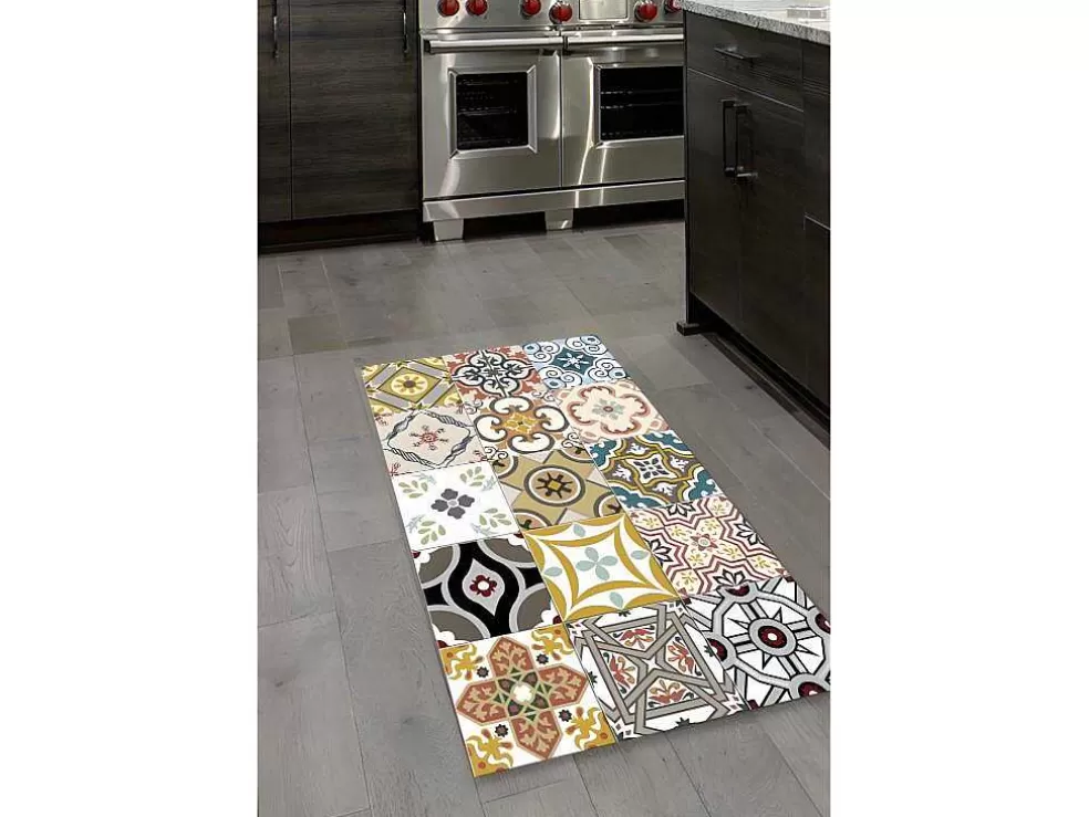 OZAIA Tapete De Cozinha Em Vinil Efeito Mosaico Hidraulico Rica - 49,5X83 Cm - Multicolor* Acessórios E Arrumação De Cozinha