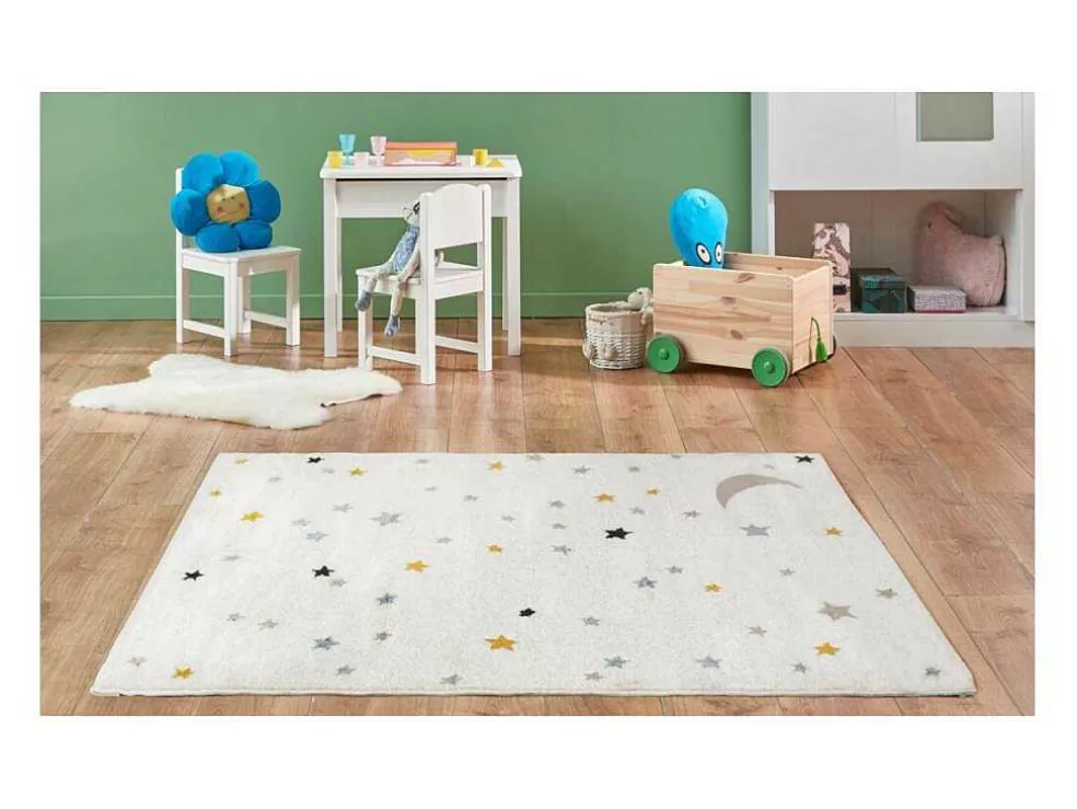 OZAIA Tapete De Criança 100 X 150 Cm Em Polipropileno Bege, Azul E Amarelo - Moony* Tapete De Criança