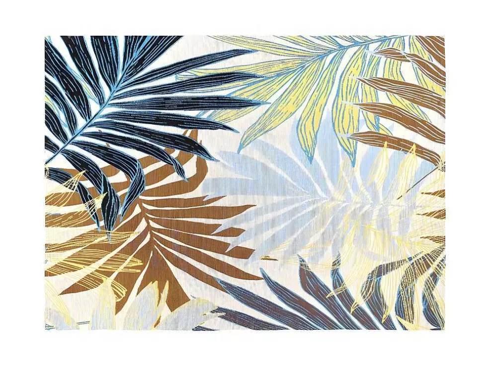 OZAIA Tapete De Interior Ou De Exterior Etnico Motivos Folhas 150 X 200 Cm Verde - Vegeto* Decoração De Jardim