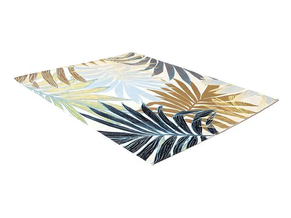 OZAIA Tapete De Interior Ou De Exterior Etnico Motivos Folhas 150 X 200 Cm Verde - Vegeto* Decoração De Jardim