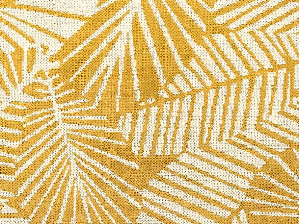 OZAIA Tapete De Interior Ou De Exterior Motivos Folhas 150 X 200 Cm Amarelo - Curitiba* Decoração De Jardim