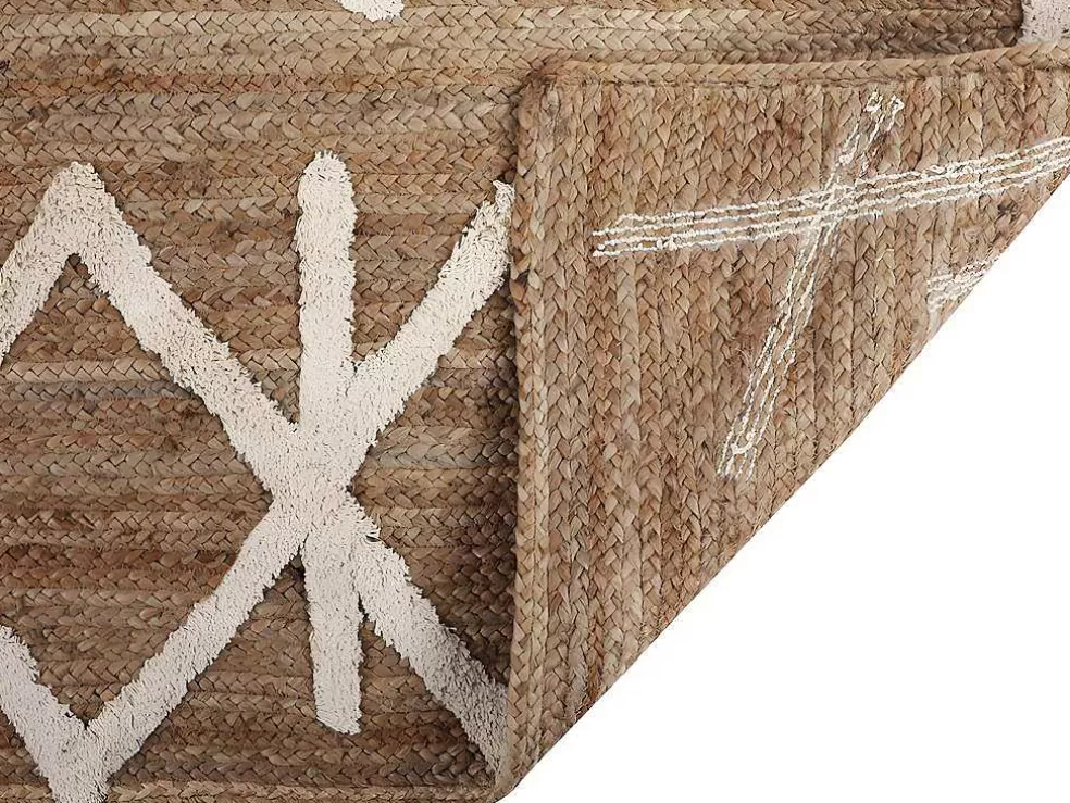 OZAIA Tapete Em Juta E Algodao Tecido A Mão De 160 X 230 Cm Cor Natural E Branco - Garland* Tapete De Sala