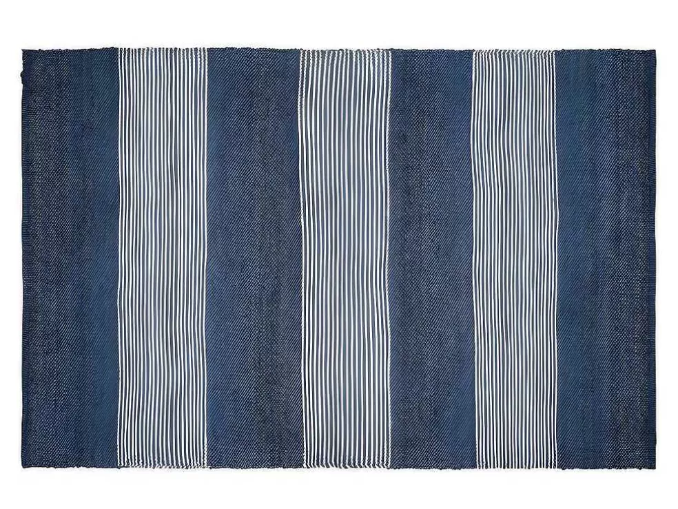 OZAIA Tapete Em Juta Tecida A Mão De 160 X 230 Cm Cor Azul-Marinho E Branco - Kochi* Tapete De Sala