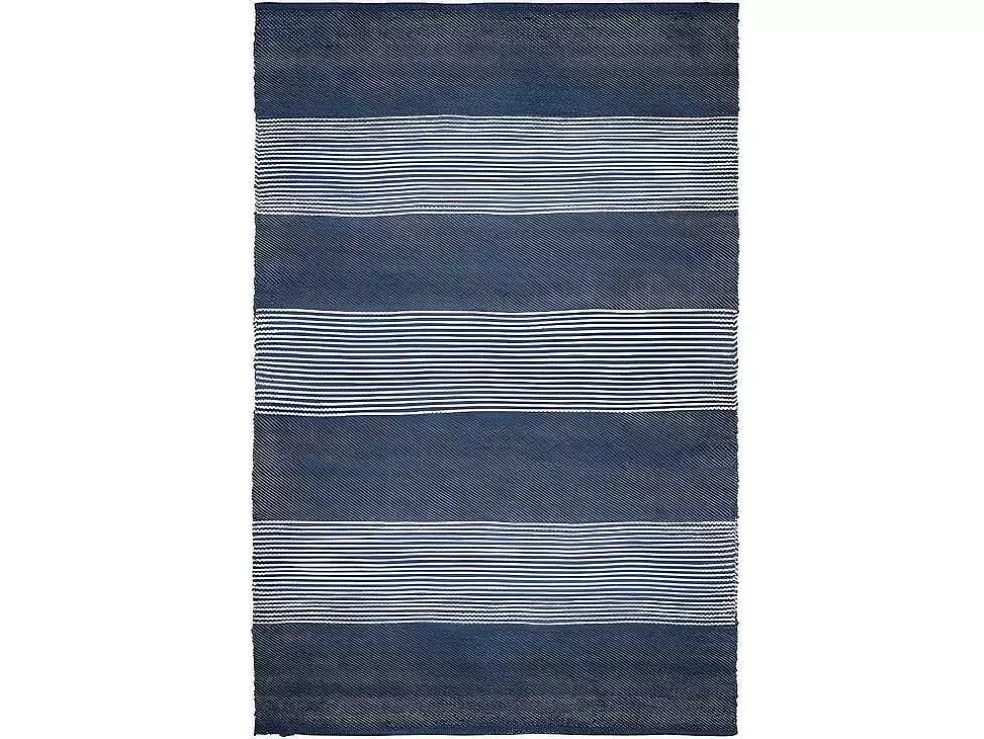 OZAIA Tapete Em Juta Tecida A Mão De 160 X 230 Cm Cor Azul-Marinho E Branco - Kochi* Tapete De Sala