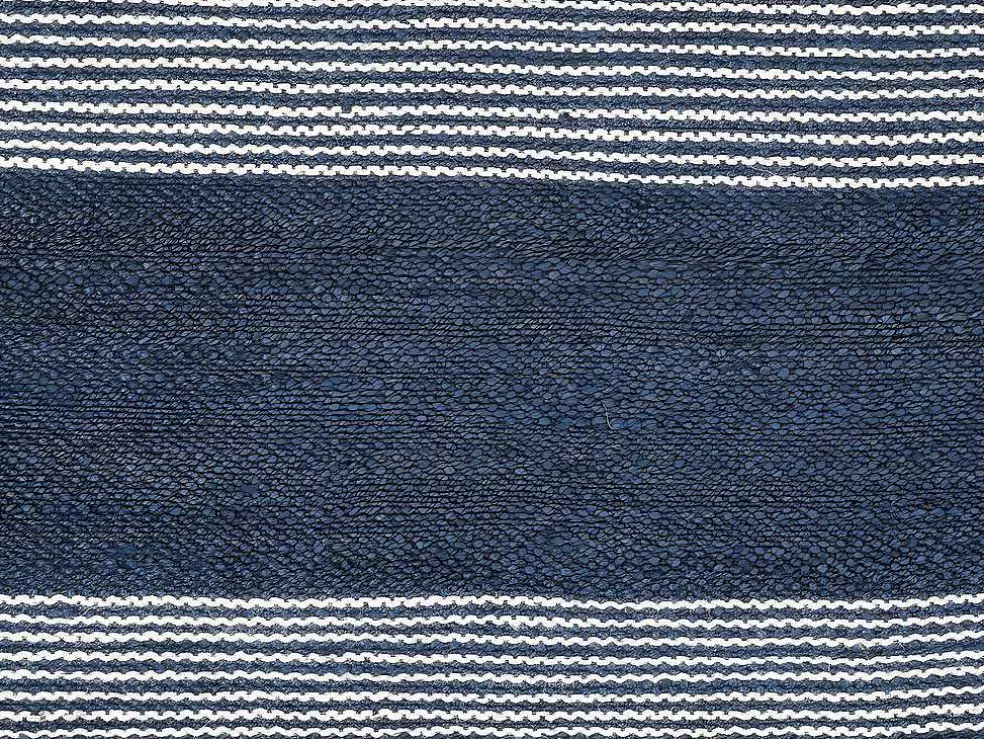 OZAIA Tapete Em Juta Tecida A Mão De 160 X 230 Cm Cor Azul-Marinho E Branco - Kochi* Tapete De Sala