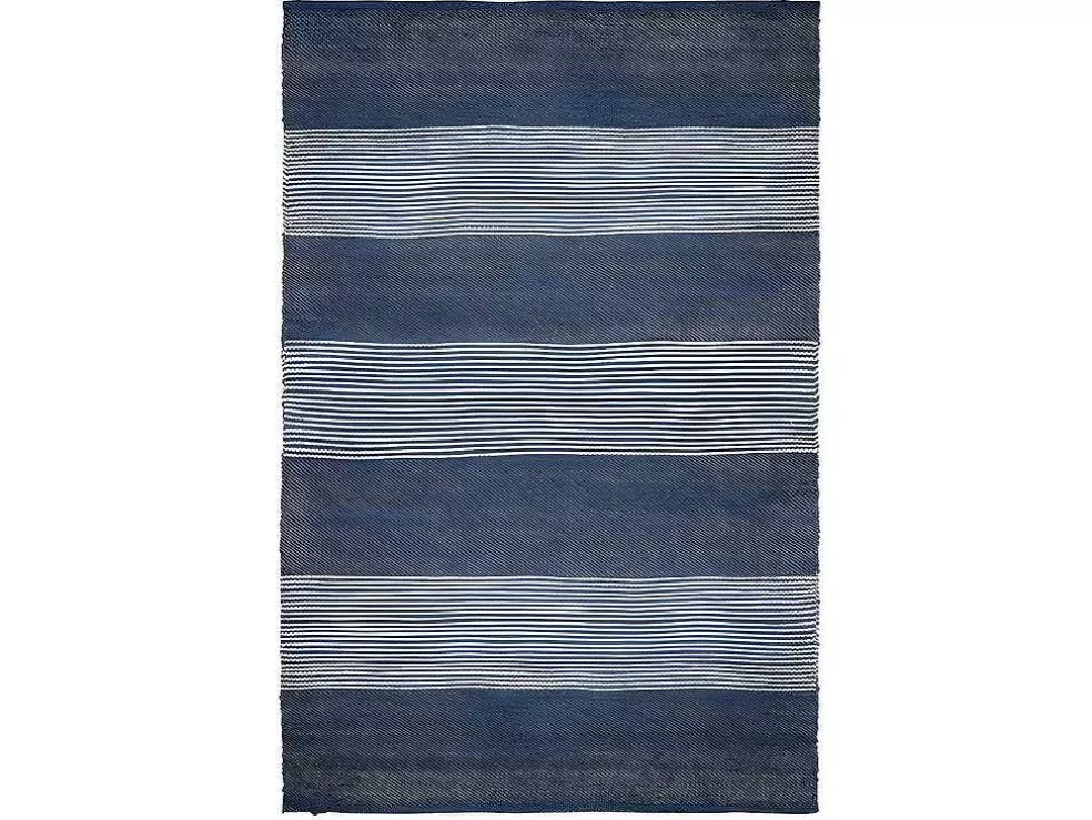 OZAIA Tapete Em Juta Tecida A Mão De 140 X 200 Cm Cor Azul-Marinho E Branco - Kochi* Promoções Decoração
