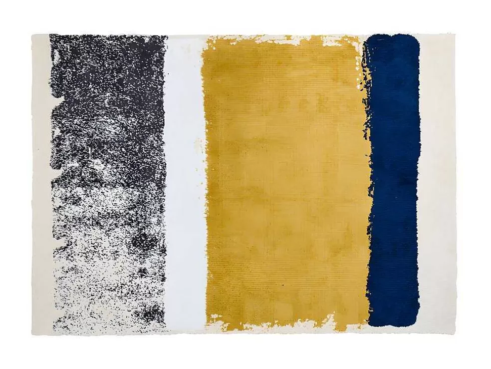 OZAIA Tapete Em Poliester De 200 X 290 Cm Cor Amarelo Mostarda, Azul-Marinho E Cinza - Camden* Tapete De Sala