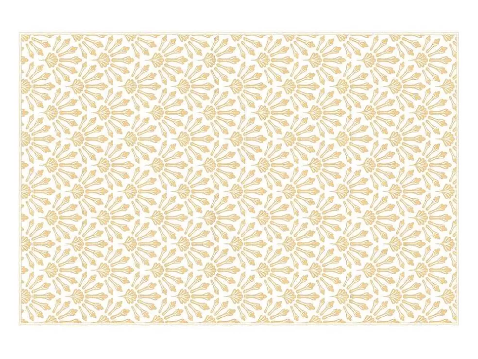 OZAIA Tapete Em Vinil Art Deco 120X180 Cm Bege E Branco - Duchessy* Tapete De Vinil