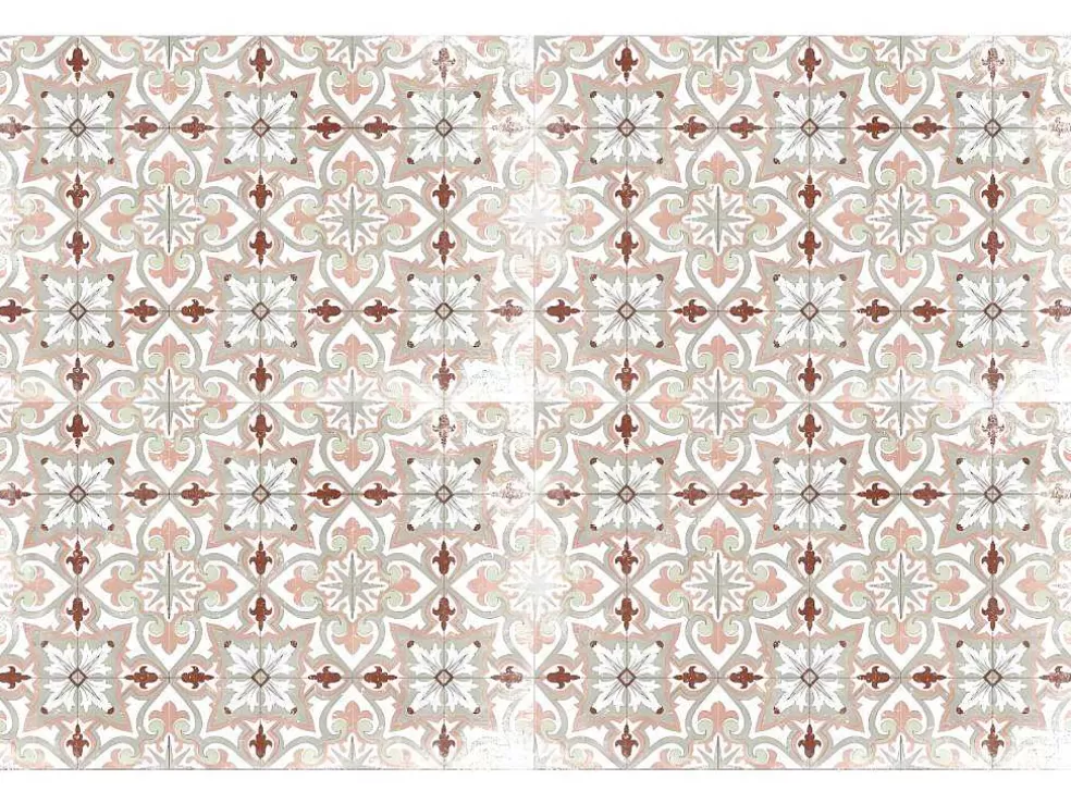 OZAIA Tapete Em Vinil Efeito Azulejo De 120 X 180 Cm Multicolor - Palma* Tapete De Vinil
