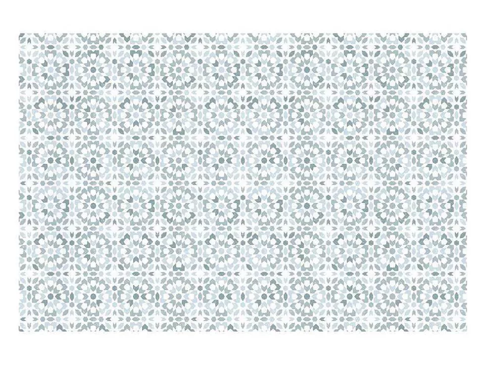 OZAIA Tapete Em Vinil Efeito Azulejo 120X180 Cm Azul E Branco - Princy* Tapete De Vinil
