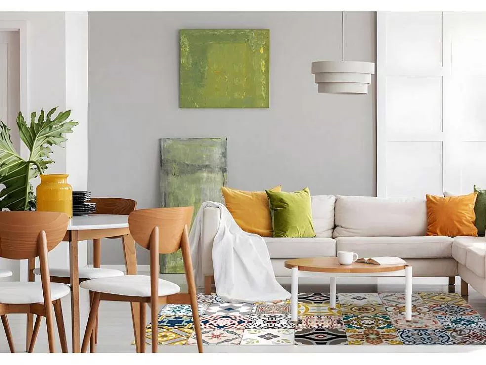 OZAIA Tapete Em Vinil Efeito Mosaico Hidraulico Rica - 120X180 Cm - Multicolor* Tapete De Sala