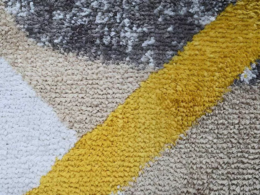 OZAIA Tapete Estilo Contemporaneo De 160 X 230 Cm Cor Cinza, Preto E Dourado - Picadilly* Tapete Grande