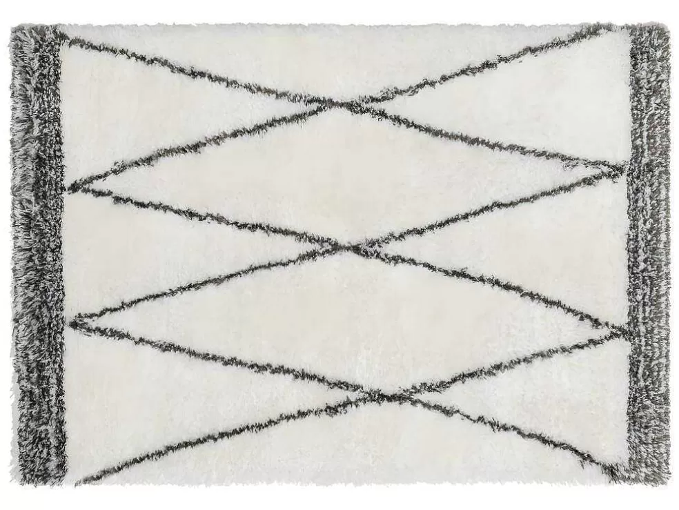OZAIA Tapete Felpudo 160 X 230 Cm Em Poliester Bege E Cinza Estilo Berbere - Hania* Tapete De Sala