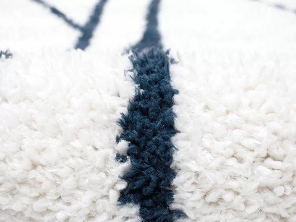 OZAIA Tapete Felpudo Berbere Assimetrico 160 X 230 Cm Branco E Preto - Bardio* Tapete Shaggy
