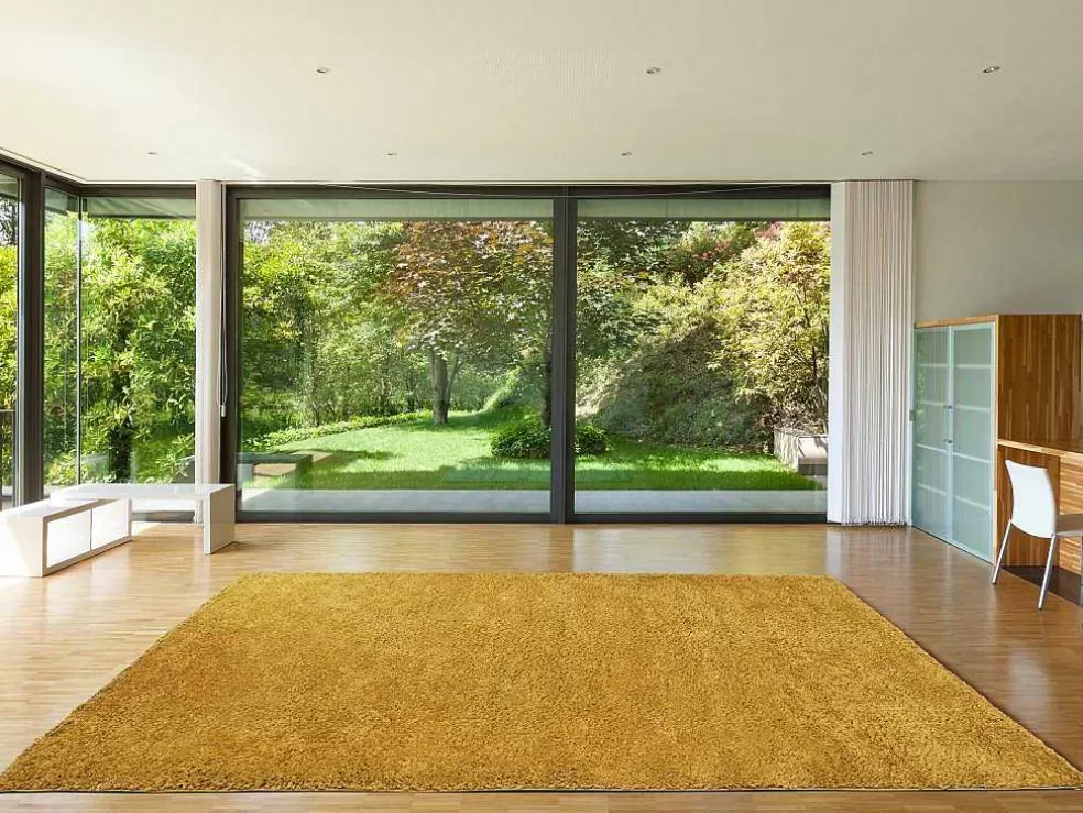 OZAIA Tapete Felpudo De Pelos Compridos 200 X 300 Cm Amarelo Mostarda - Milinio* Promoções Decoração