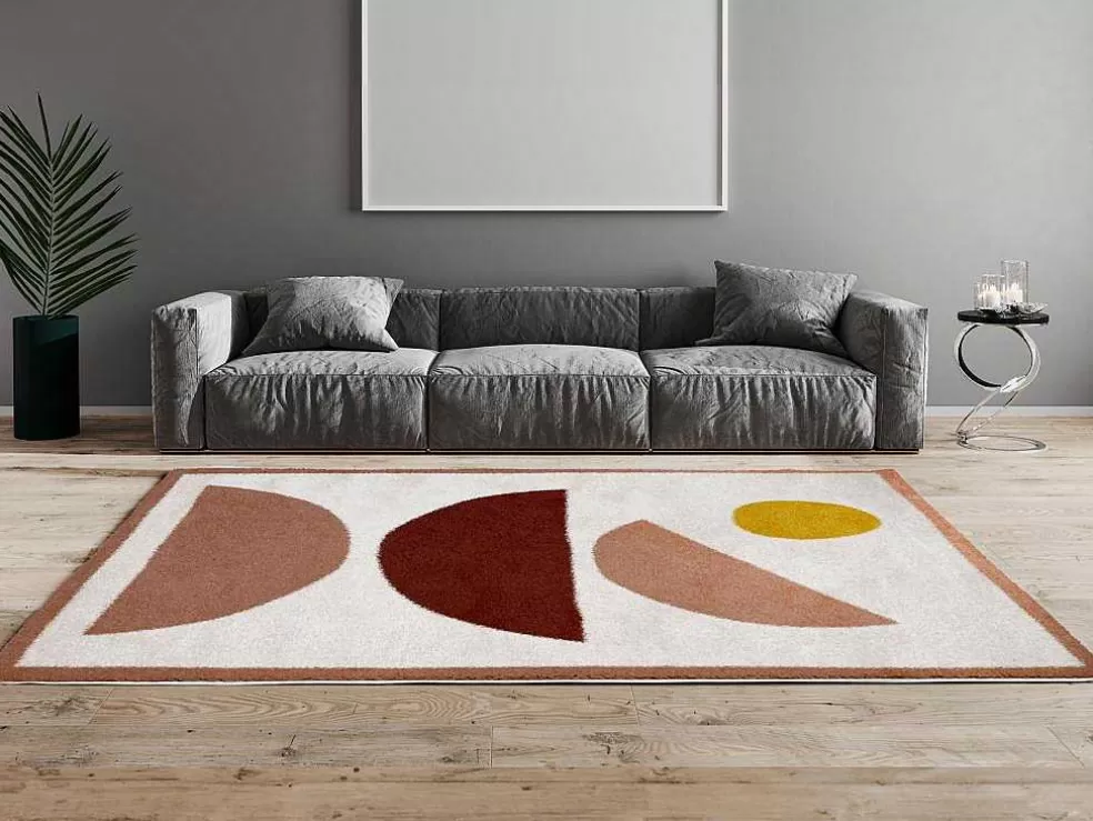 OZAIA Tapete Felpudo Design Com Motivos Abstratos 160 X 230 Cm Multicolor - Mynio* Tapete Shaggy