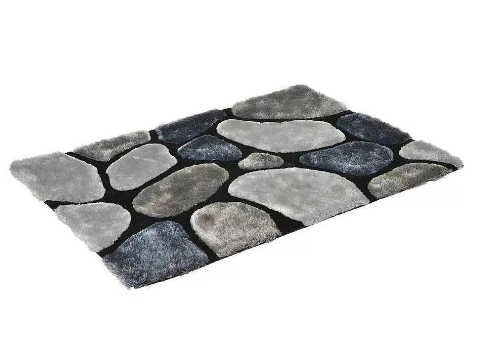 OZAIA Tapete Felpudo Em Poliester De 160 X 230 Cm Cor Cinza - Pietra* Tapete Shaggy