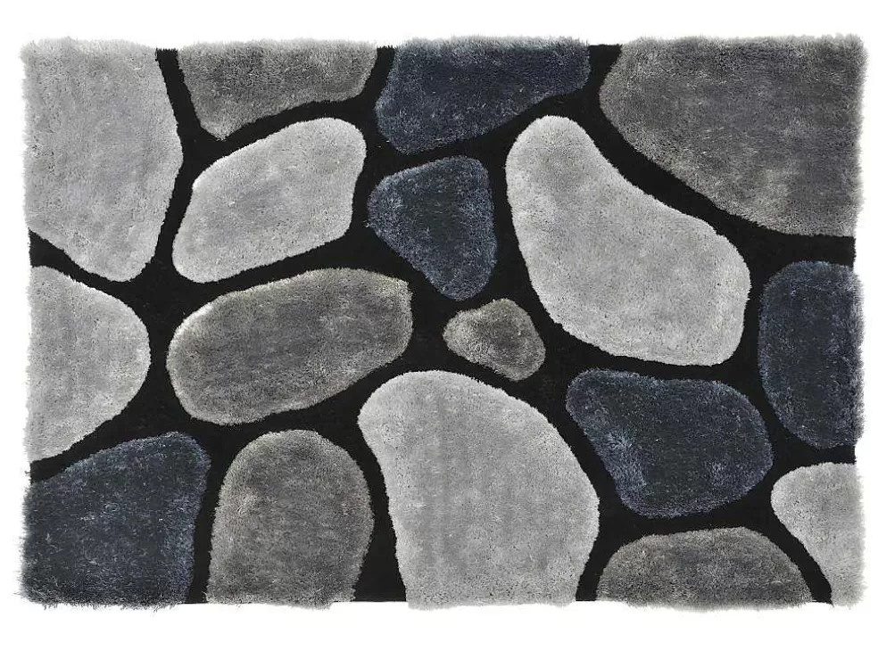 OZAIA Tapete Felpudo Em Poliester De 160 X 230 Cm Cor Cinza - Pietra* Tapete Shaggy