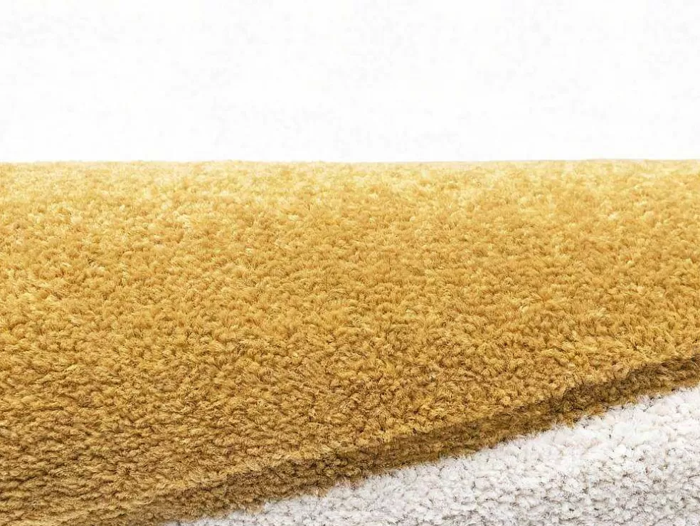OZAIA Tapete Redondo Sol Com Relevos D200 Cm, Amarelo Mostarda E Branco - Luminio* Tapete Redondo