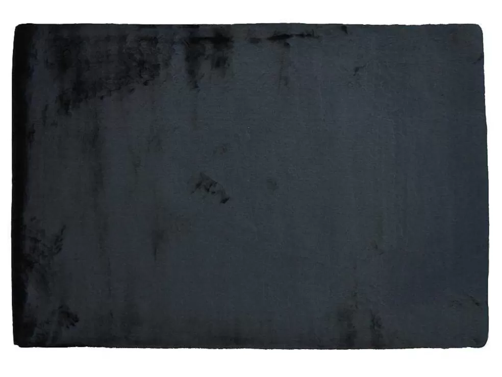 OZAIA Tapete Shaggy De Pelos Compridos Efeito Pele 160X230 Cm Preto - Bunny* Tapete De Sala