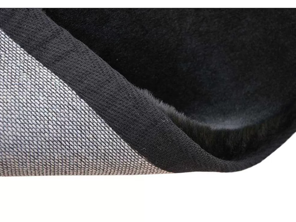OZAIA Tapete Shaggy De Pelos Compridos Efeito Pele 160X230 Cm Preto - Bunny* Tapete De Sala