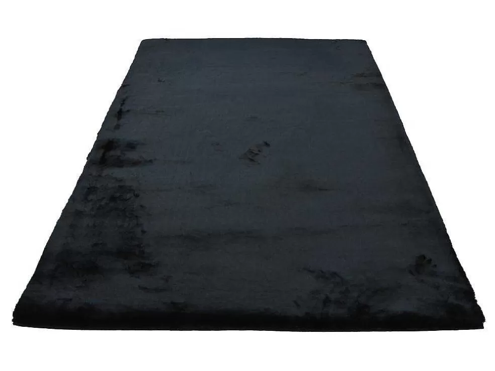 OZAIA Tapete Shaggy De Pelos Compridos Efeito Pele 160X230 Cm Preto - Bunny* Tapete De Sala