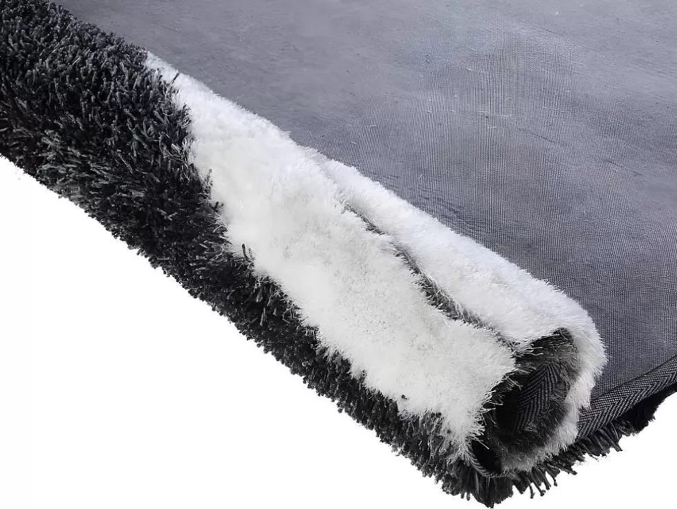OZAIA Tapete Shaggy Ecume - Poliester Tufado A Mão - Preto E Branco - 160*230 Cm* Promoções Decoração