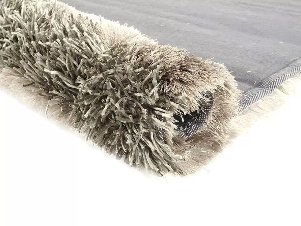 OZAIA Tapete Shaggy Ecume - Poliester Tufado A Mão - Taupe, Branco E Preto - 140 X 200 Cm* Tapete De Sala