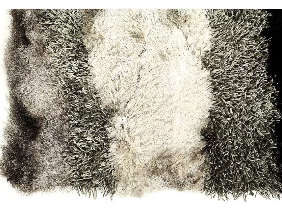 OZAIA Tapete Shaggy Ecume - Poliester Tufado A Mão - Taupe, Branco E Preto - 140 X 200 Cm* Tapete De Sala