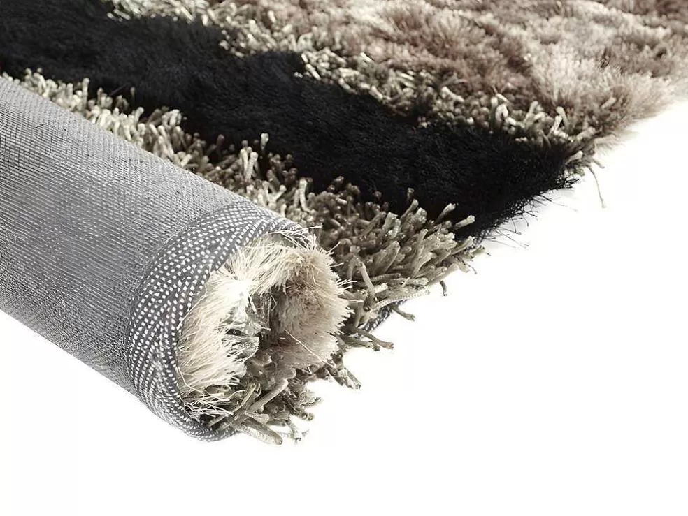 OZAIA Tapete Shaggy Ecume - Poliester Tufado A Mão - Taupe, Branco E Preto - 140 X 200 Cm* Tapete De Sala