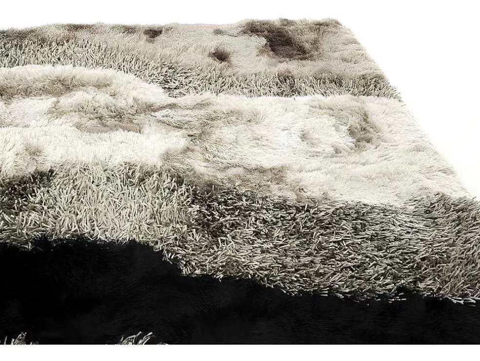 OZAIA Tapete Shaggy Ecume - Poliester Tufado A Mão - Taupe, Branco E Preto - 140 X 200 Cm* Tapete De Sala