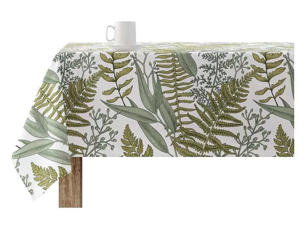Purline Toalha De Mesa Resistente As Manchas 100% Algodao Motivos Vegetais Em Tons De Verde* Têxteis De Mesa