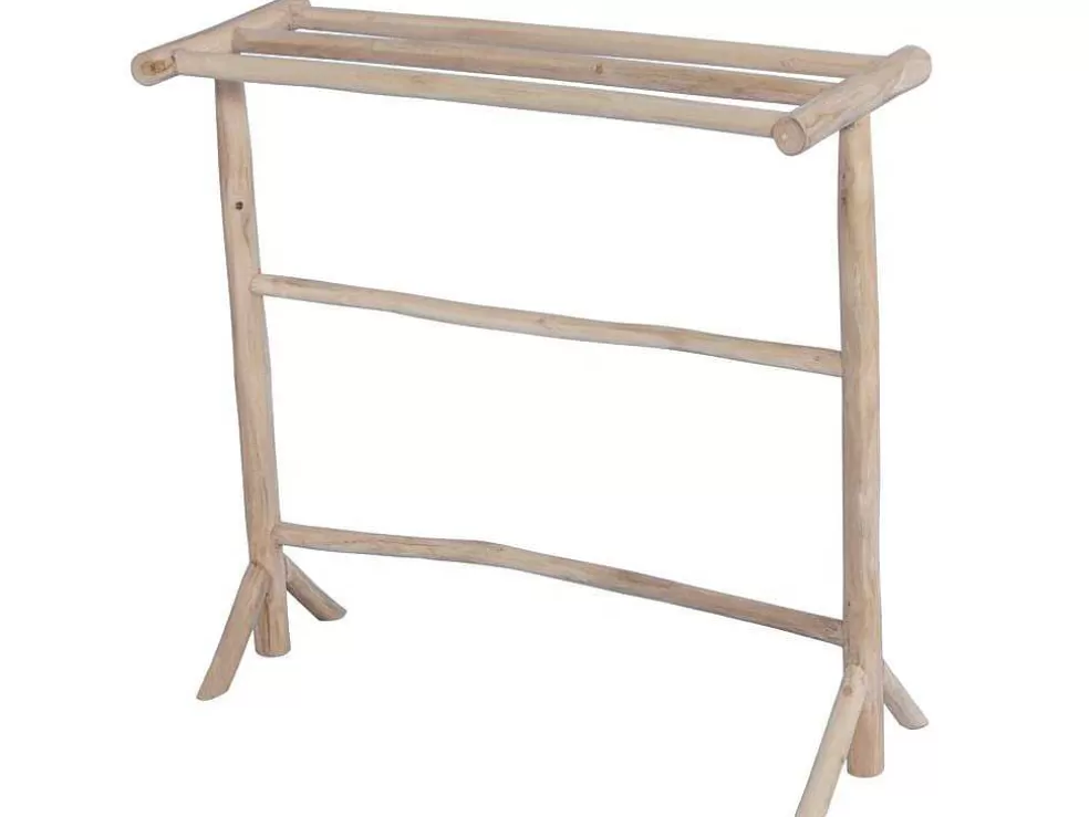 Vente-unique Toalheiro Com Pés Em Madeira De Teca Macica C. 80 Cm X L. 29 Cm X A. 75 Cm - Fodna* Acessórios De Casa De Banho