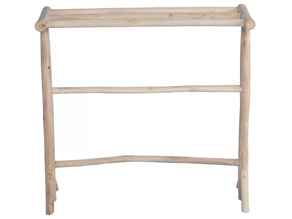 Vente-unique Toalheiro Com Pés Em Madeira De Teca Macica C. 80 Cm X L. 29 Cm X A. 75 Cm - Fodna* Acessórios De Casa De Banho