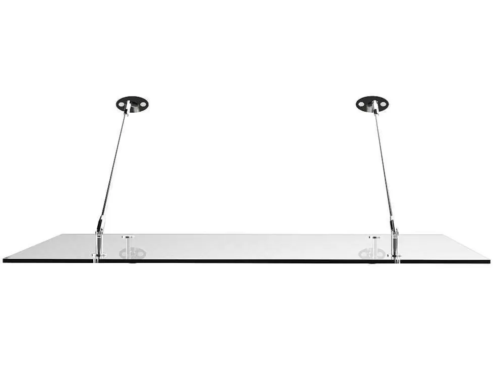 Vente-unique Toldo De Porta Em Aco Inoxidavel 150 X 100 Cm Liso Inclinavel Prateado - Rami* Cobertura De Porta