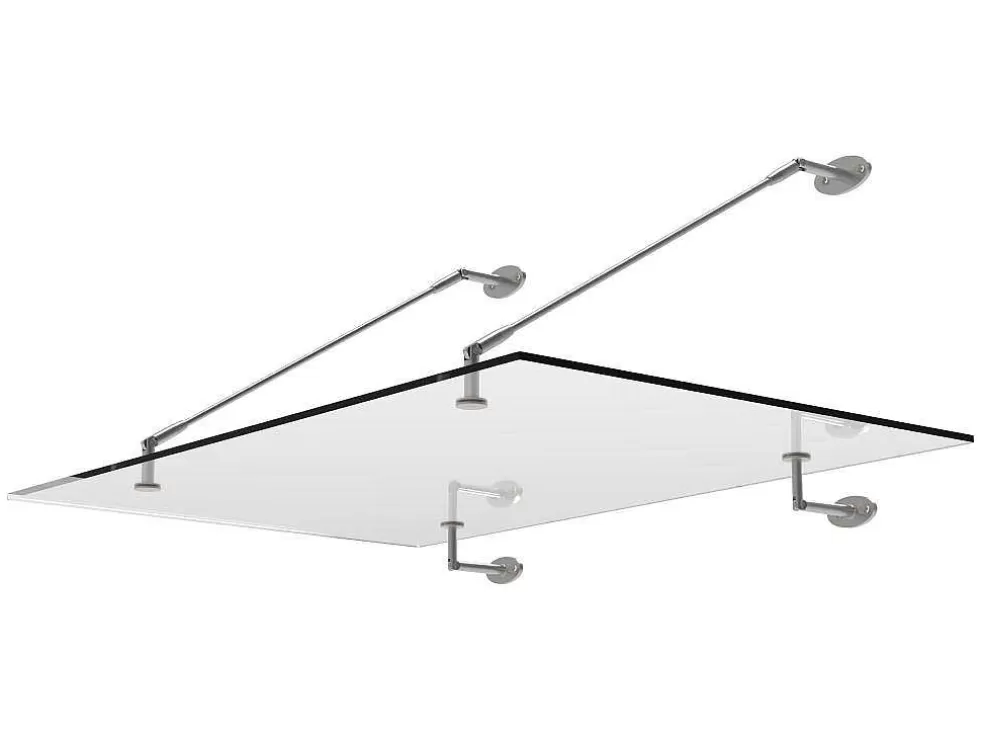 Vente-unique Toldo De Porta Em Aco Inoxidavel 150 X 100 Cm Liso Inclinavel Prateado - Rami* Cobertura De Porta