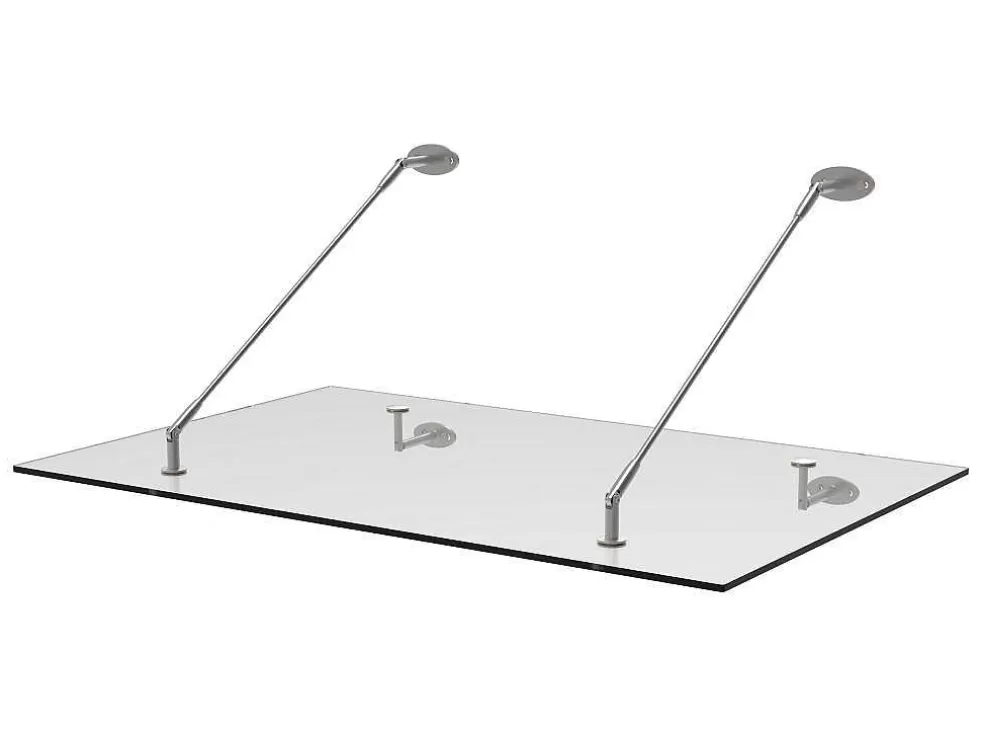 Vente-unique Toldo De Porta Em Aco Inoxidavel 150 X 100 Cm Liso Inclinavel Prateado - Rami* Cobertura De Porta