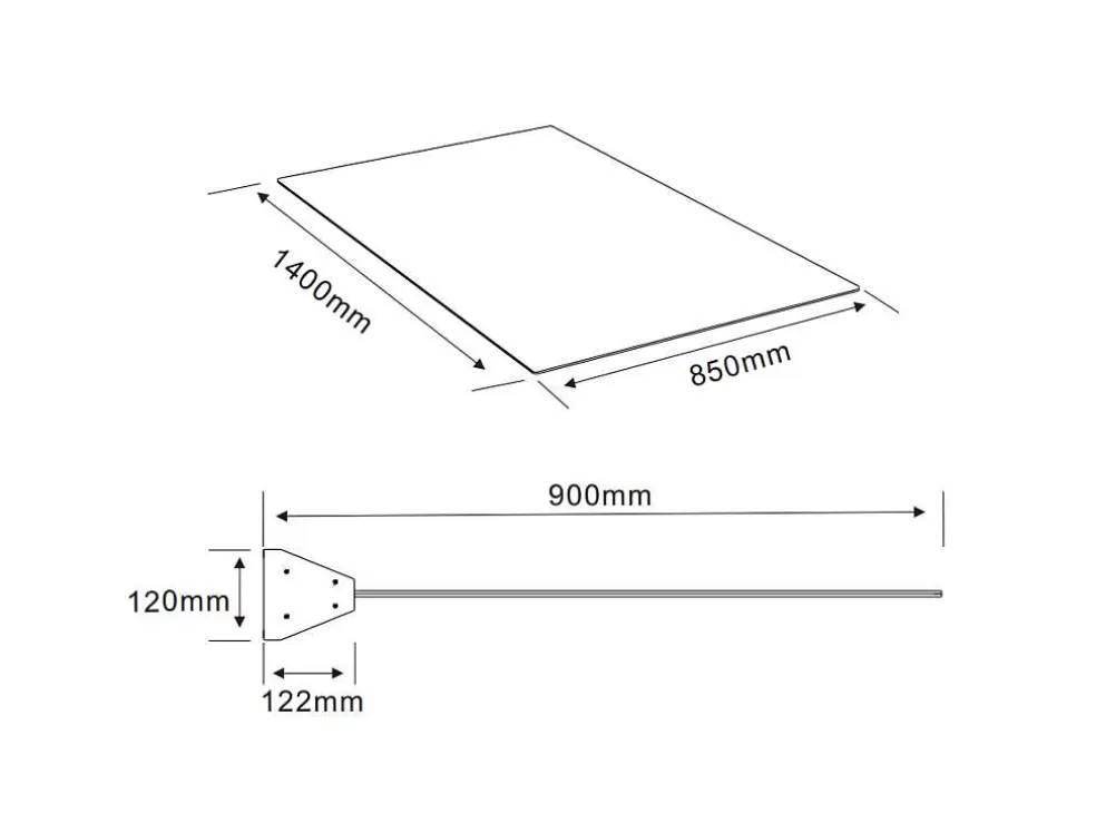 Vente-unique Toldo De Porta Em Aluminio 140X90 Cm Liso Com Leds - Luxama* Cobertura De Porta