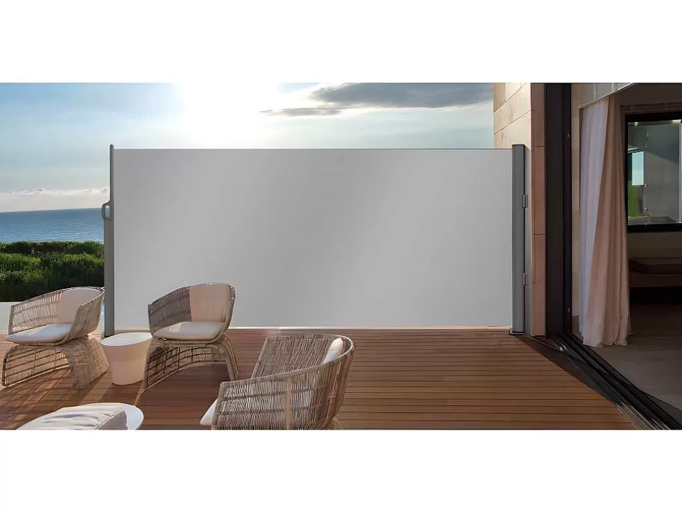 EXPERTLAND Toldo Lateral Opaco Extensivel Suela - Cinza Claro - C300 X A180 Cm* Canico E Cerca