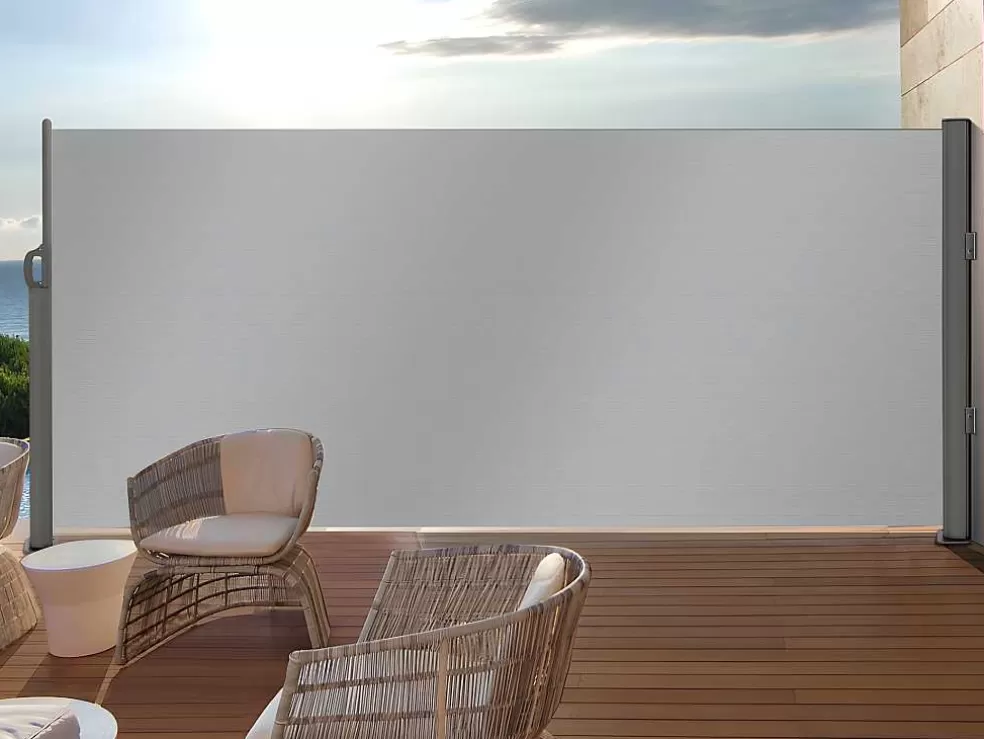 EXPERTLAND Toldo Lateral Opaco Extensivel Suela - Cinza Claro - C300 X A180 Cm* Canico E Cerca