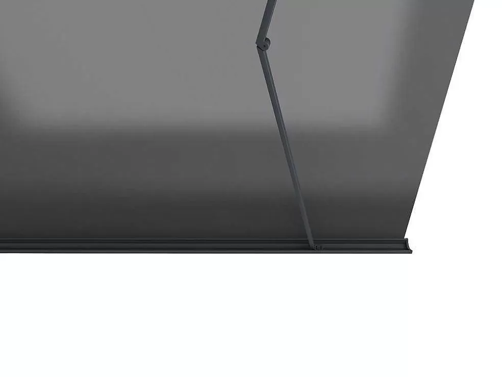 Vente-unique Toldo Retratil Motorizado Com Leds E Caixa Integral 5 X 3,5 M, Lona Acrilico Antracite - Galaxa* Toldo E Persiana De Exterior