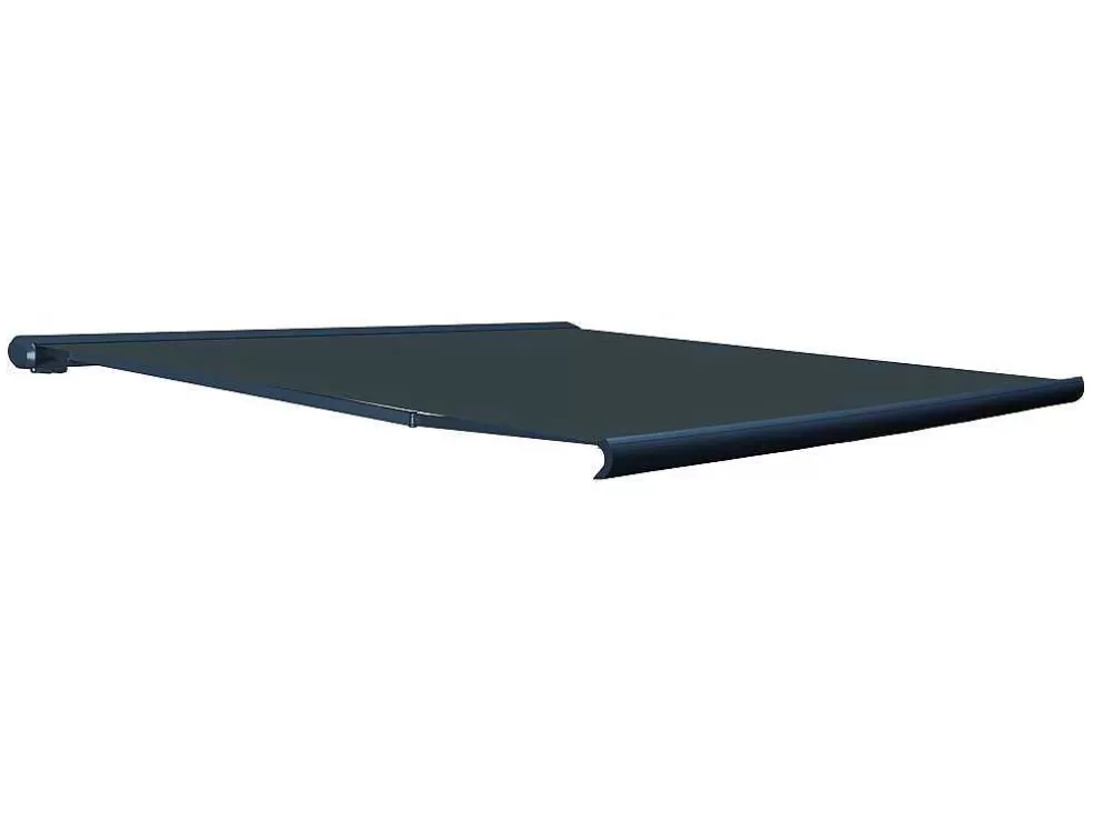 Vente-unique Toldo Retratil Motorizado Com Leds E Caixa Integral 4 X 3,5 M, Lona Acrilico Antracite - Galaxa* Toldo E Persiana De Exterior