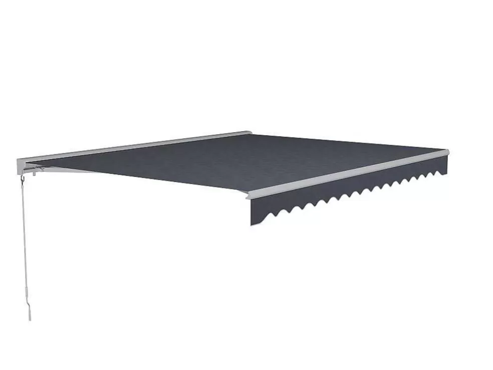 Vente-unique Toldo Retratil Motorizado Com Semicaixa 4 X 3 M Antracite - Cofana* Toldo E Persiana De Exterior