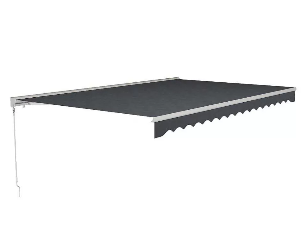 Vente-unique Toldo Retratil Motorizado Com Semicaixa 5 X 3 M Antracite - Cofana* Toldo E Persiana De Exterior