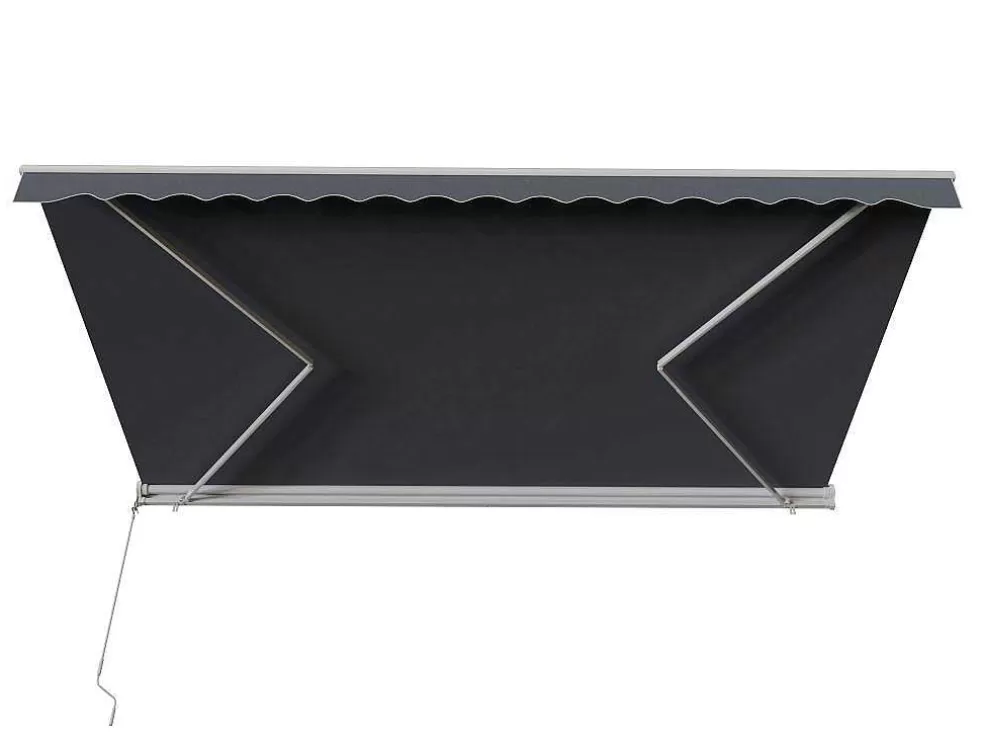 Vente-unique Toldo Retratil Motorizado Com Semicaixa 5 X 3 M Antracite - Cofana* Toldo E Persiana De Exterior