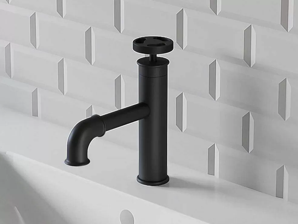Shower & Design Torneira Misturadora Mecanica A19,6 Cm Preto Mate - Kapuas* Torneira