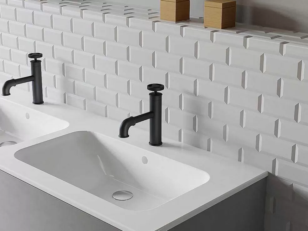 Shower & Design Torneira Misturadora Mecanica A19,6 Cm Preto Mate - Kapuas* Torneira