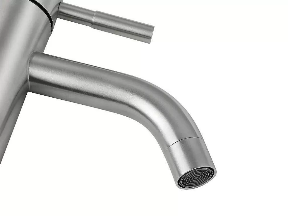 Shower & Design Torneira Misturadora Mecanica Arredondada Em Inox Cor Niquel Escovado A29,6 Cm - Salavan* Torneira