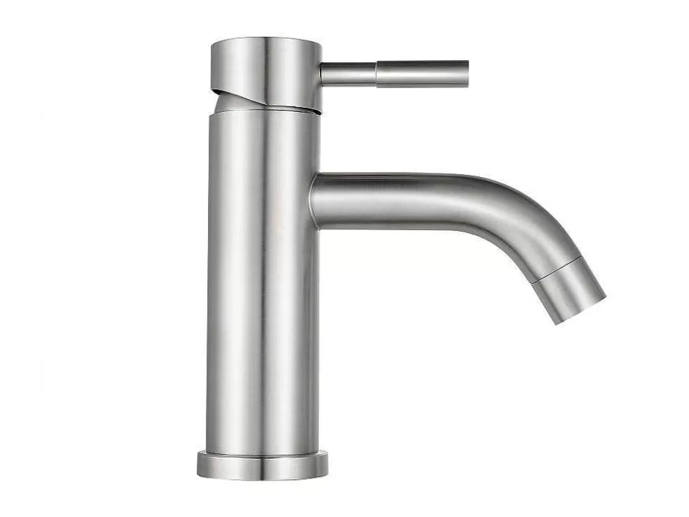 Shower & Design Torneira Misturadora Mecanica Arredondada Em Inox Cor Niquel Escovado A17 Cm - Salavan* Torneira